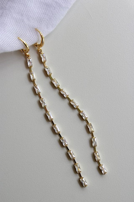 Baguette Drop Statement Earrings