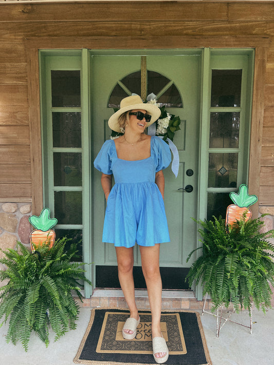 Blue Babydoll Romper